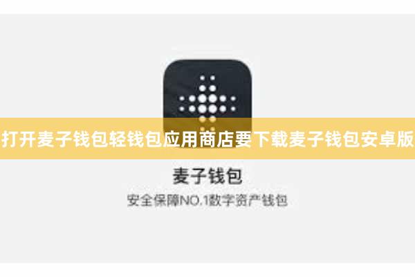 打开麦子钱包轻钱包应用商店要下载麦子钱包安卓版