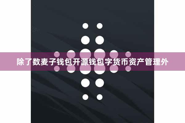 除了数麦子钱包开源钱包字货币资产管理外